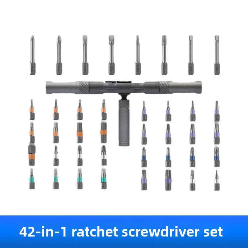 24-in-1 Ratchet Screwdriver Set with S2 Steel Bits – Multi-Functional Household Repair Tool Kit - 42-in-1 Ratchet