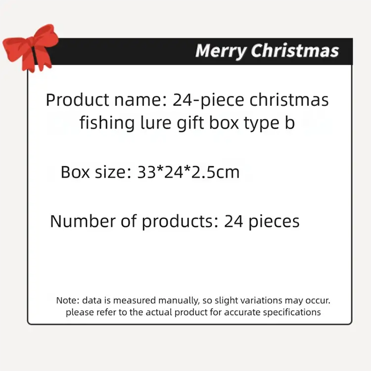 24-Piece Christmas Fishing Lure Set | Blind Box Multi-Variety Fishing Bait Gift Box for Anglers - 24-piece Lure Bait