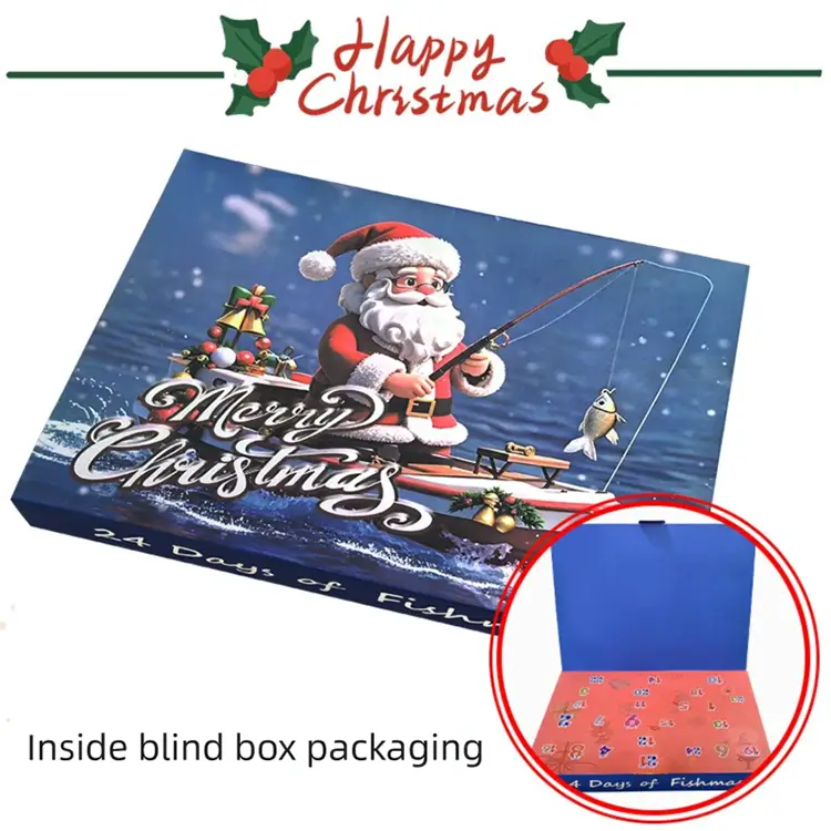 24-Piece Christmas Fishing Lure Set | Blind Box Multi-Variety Fishing Bait Gift Box for Anglers - 24-piece Lure Bait