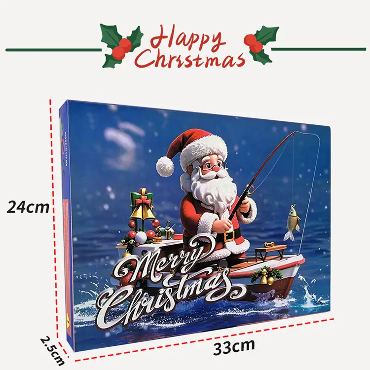24-Piece Christmas Fishing Lure Set | Blind Box Multi-Variety Fishing Bait Gift Box for Anglers - 24-piece Lure Bait