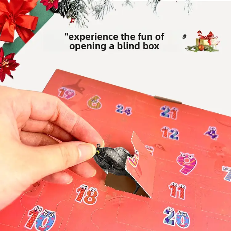 24-Piece Christmas Fishing Lure Set | Blind Box Multi-Variety Fishing Bait Gift Box for Anglers - 24-piece Lure Bait