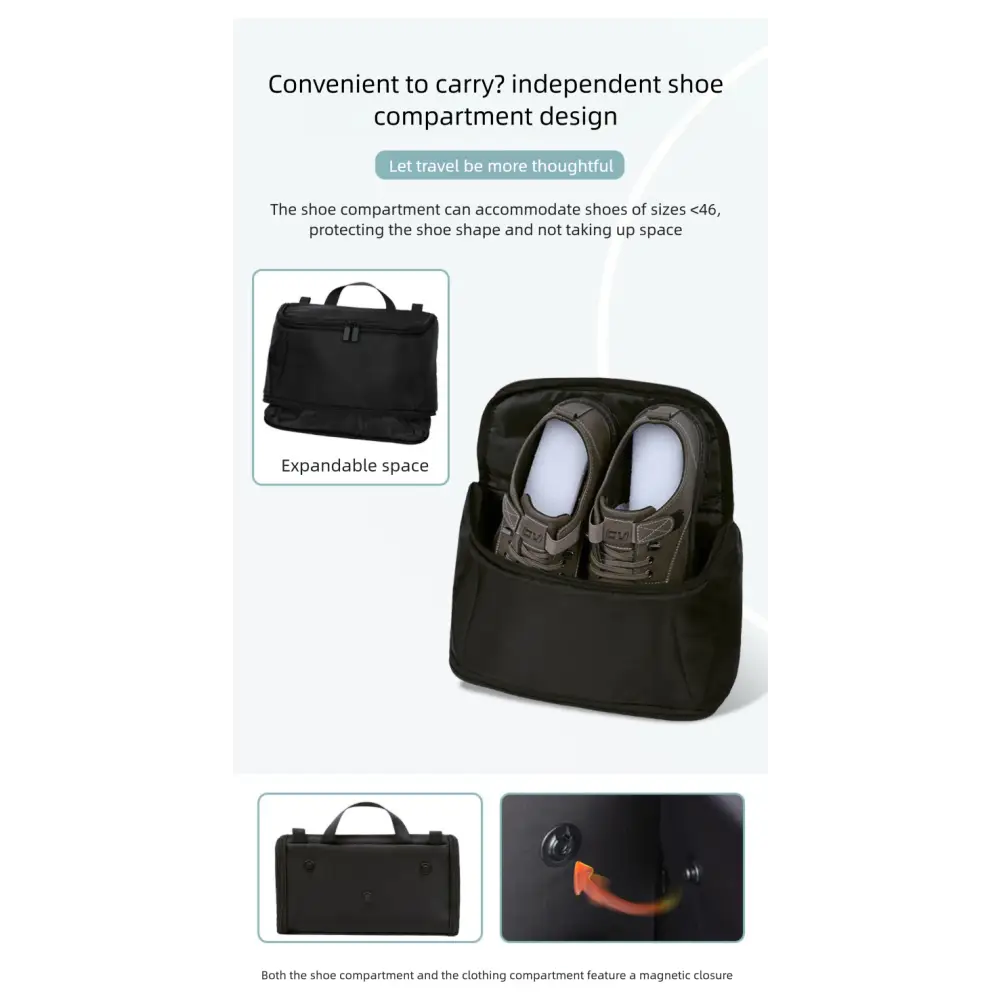 35L Multifunctional Travel Backpack Large Capacity Magnetic Business Trip Luggage Multi-Piece Set Double Shoulder Bag