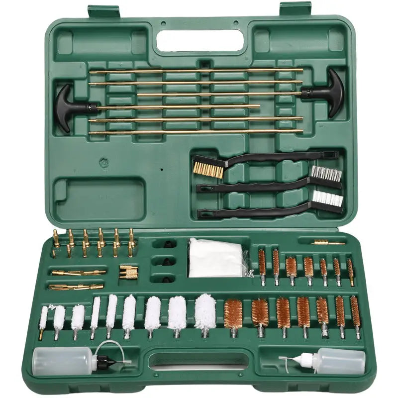 58Gun Brush Set for Gun Cleaning、Gun Barrel Brush、Maintenance and Gun Care Tools - green;Plastic + Gun Cloth;Copper Wire