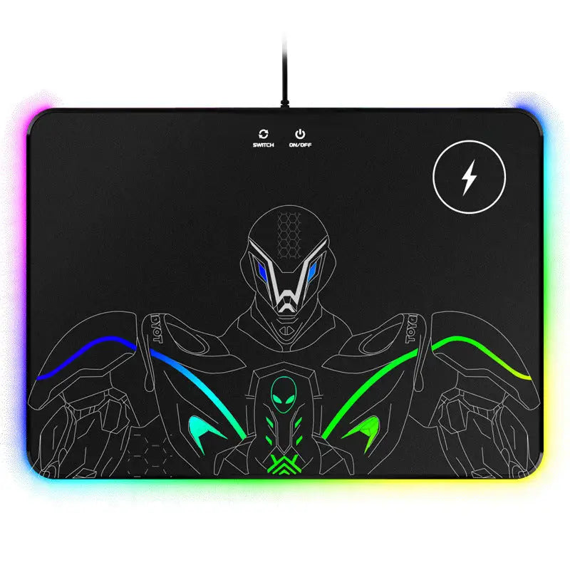 95W RGB Wireless Charging Mouse Pad | Fast Charge Keyboard & Mouse Mat for Gaming - 15W wireless fast charging (Future