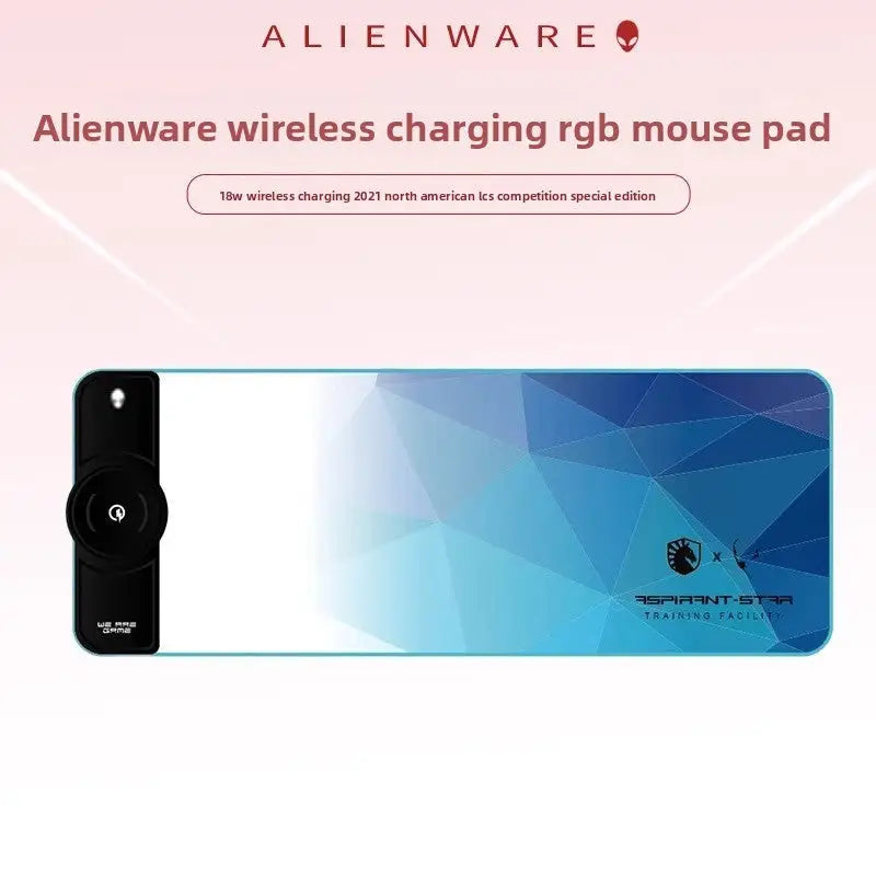95W RGB Wireless Charging Mouse Pad | Fast Charge Keyboard & Mouse Mat for Gaming - 18W wireless fast charging (blue
