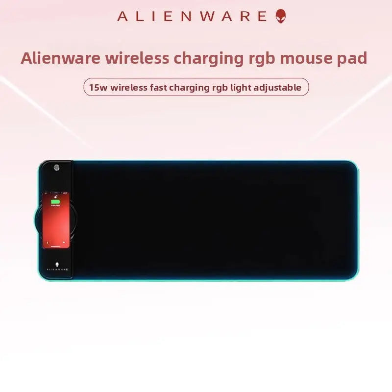 95W RGB Wireless Charging Mouse Pad | Fast Charge Keyboard & Mouse Mat for Gaming - 15W wireless fast charging (black)