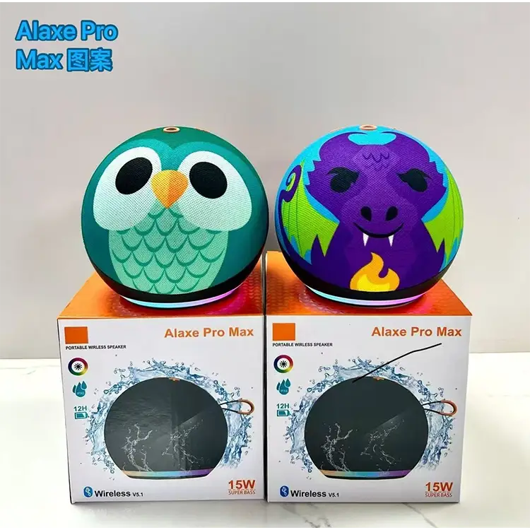 Alaxe Cartoon Bluetooth Speaker | Portable Kids Mini Speaker with Cute Patterns - Electronics