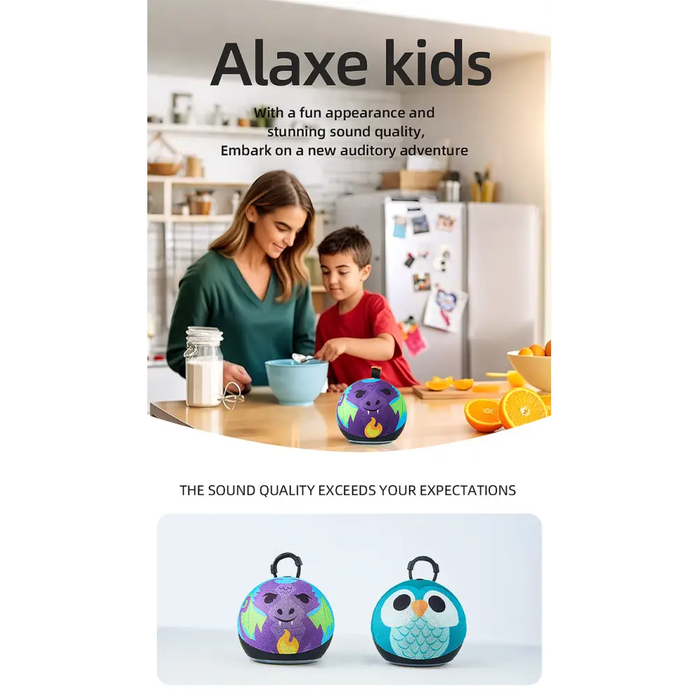 Alaxe Cartoon Bluetooth Speaker | Portable Kids Mini Speaker with Cute Patterns - Electronics