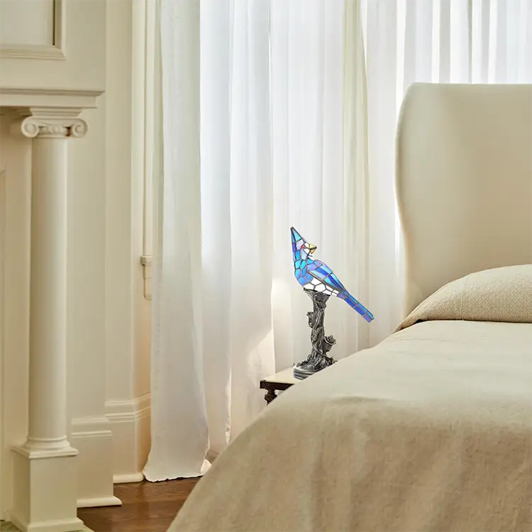 Cardinal Bird Decorative Table Lamp | Red Bird Animal Home Décor Light - Lamp