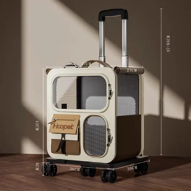 Cat Bag Portable Going Out Large Capacity Cat Mic Bag Anti-Stress Walking Cat Shoulder Kitten Backpack Pet Trolley Case