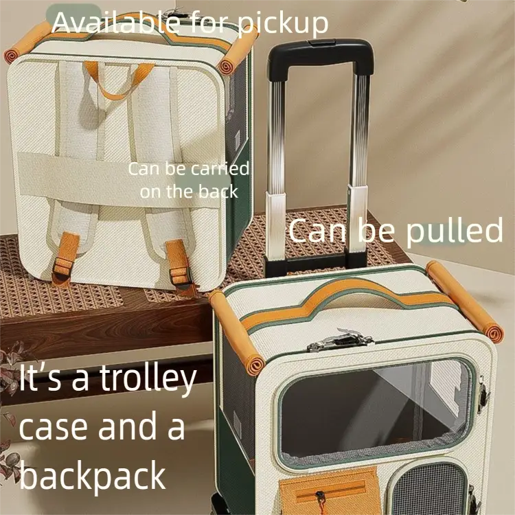 Cat Bag Portable Going Out Large Capacity Cat Mic Bag Anti-Stress Walking Cat Shoulder Kitten Backpack Pet Trolley Case