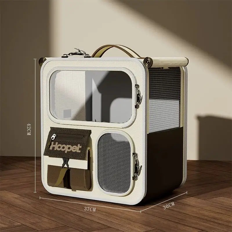 Cat Bag Portable Going Out Large Capacity Cat Mic Bag Anti-Stress Walking Cat Shoulder Kitten Backpack Pet Trolley Case