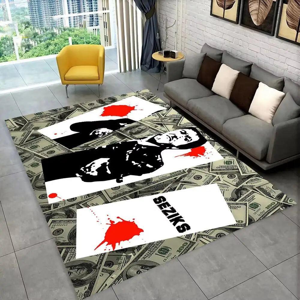Flannel Area Rug | Heat Transfer Printed Floor Mat for Living Room Bedroom & Home Décor - 4 / 80x120cm - 家居生活