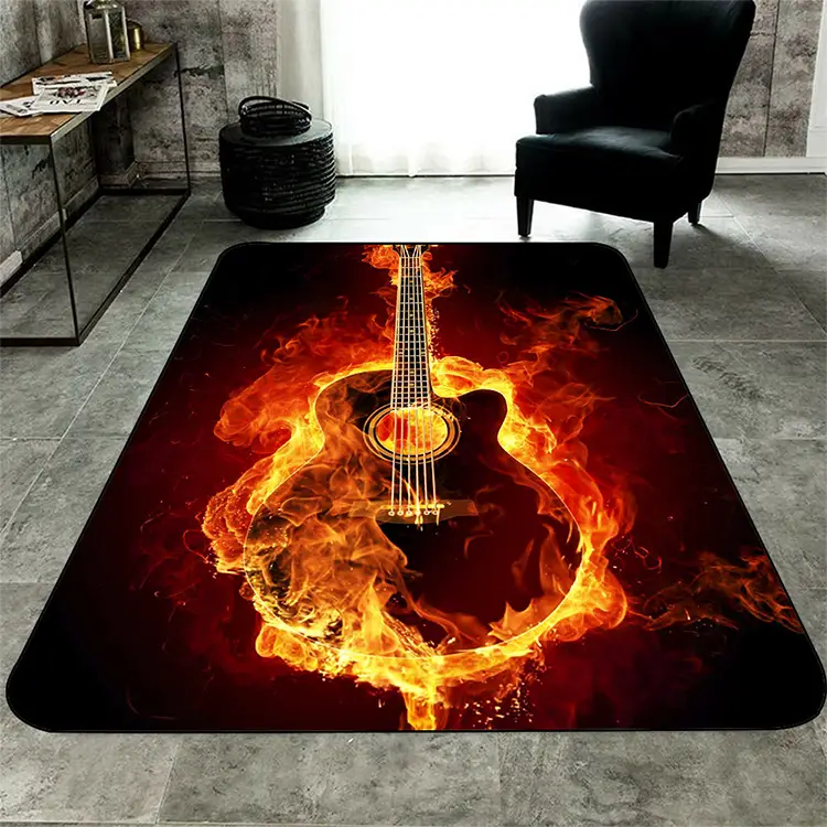 Flannel Area Rug | Heat Transfer Printed Floor Mat for Living Room Bedroom & Home Décor - 家居生活