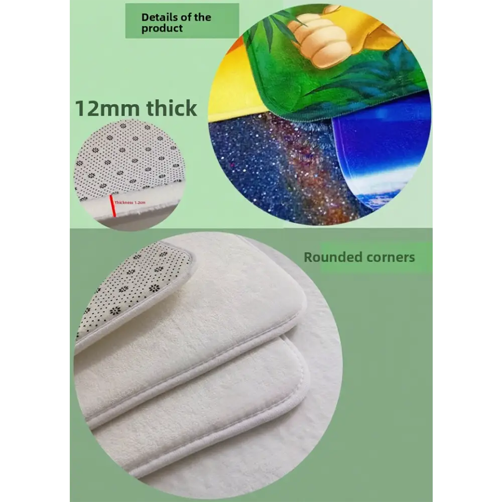 Flannel Area Rug | Heat Transfer Printed Floor Mat for Living Room Bedroom & Home Décor - 家居生活
