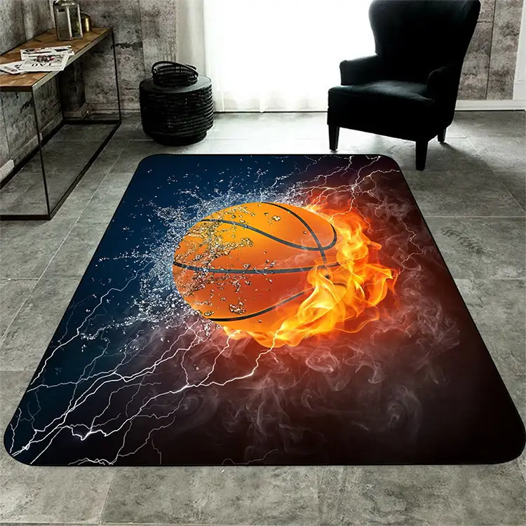 Flannel Area Rug | Heat Transfer Printed Floor Mat for Living Room Bedroom & Home Décor - 家居生活