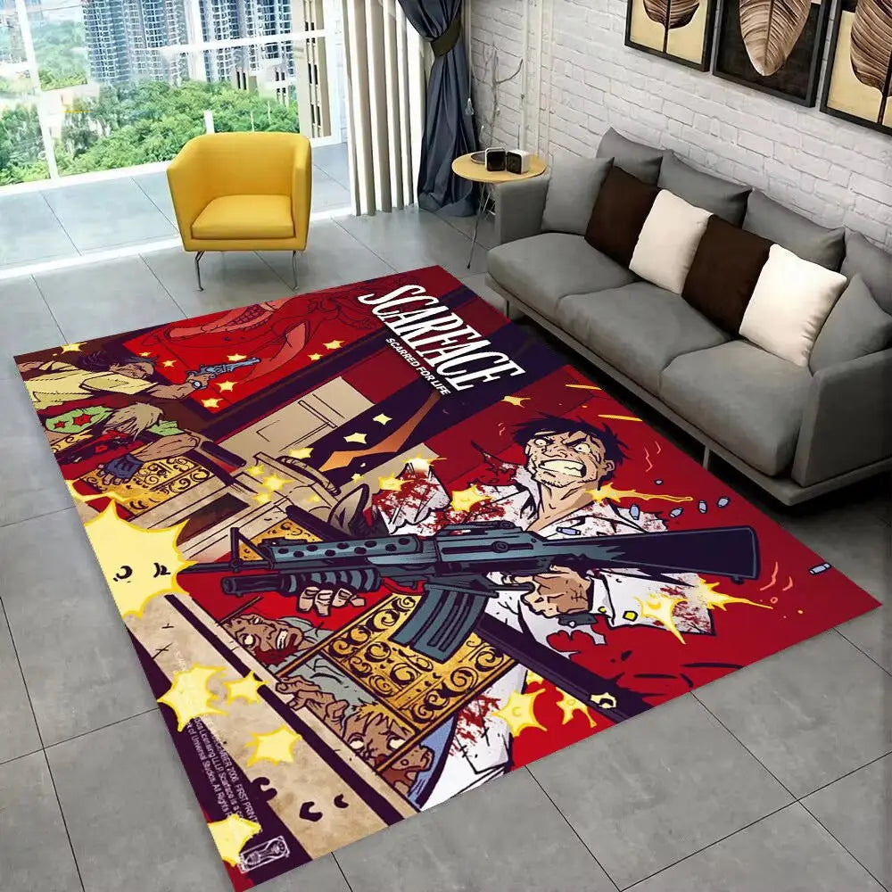 Flannel Area Rug | Heat Transfer Printed Floor Mat for Living Room Bedroom & Home Décor - 18 / 80x120cm - 家居生活