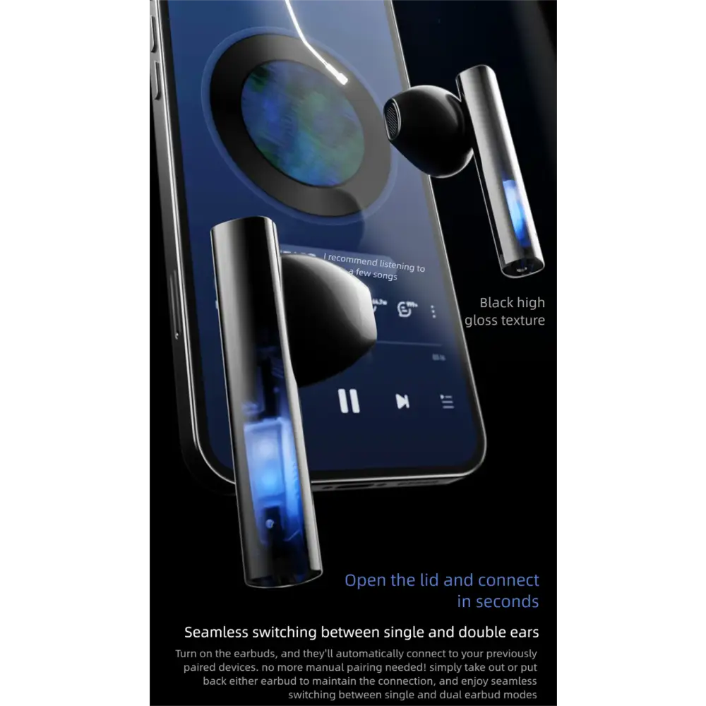 Flowing Sand Gaming Bluetooth Earbuds | Active Noise Cancelling TWS Earphones - Electronics