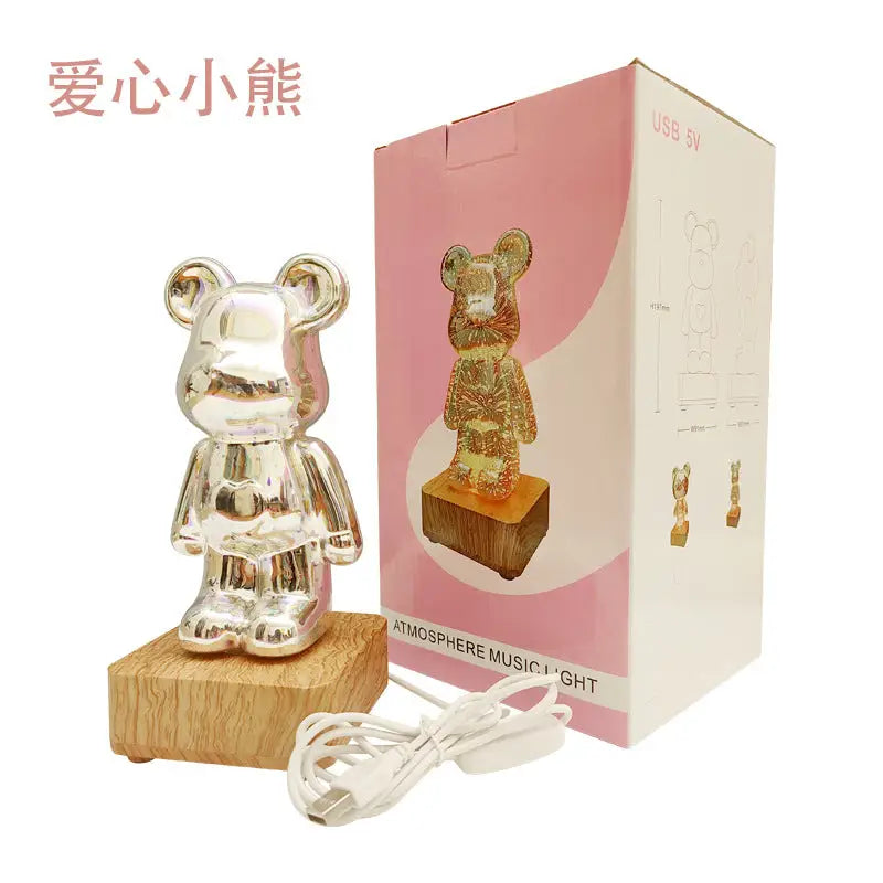 Glowing Bear Night Light Internet Celebrity Violent Bear Table Lamp Bedside Lamp Qixi Festival Gift Birthday Gift
