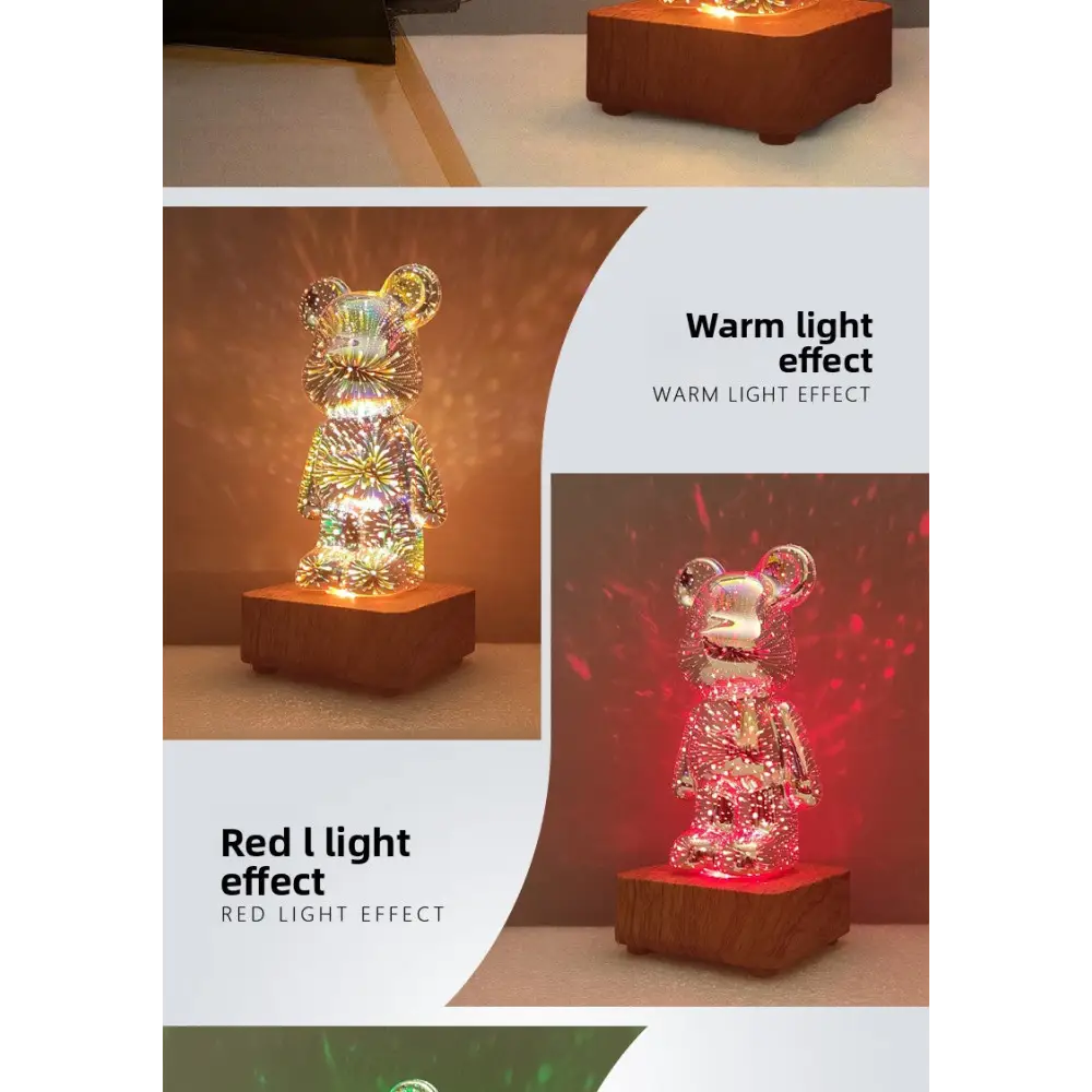 Glowing Bear Night Light Internet Celebrity Violent Bear Table Lamp Bedside Lamp Qixi Festival Gift Birthday Gift