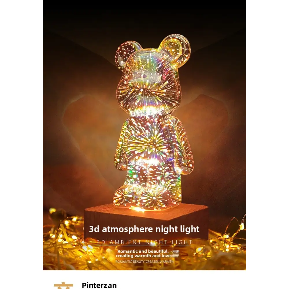 Glowing Bear Night Light Internet Celebrity Violent Bear Table Lamp Bedside Lamp Qixi Festival Gift Birthday Gift