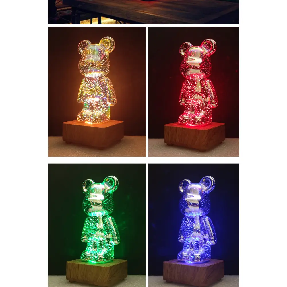 Glowing Bear Night Light Internet Celebrity Violent Bear Table Lamp Bedside Lamp Qixi Festival Gift Birthday Gift