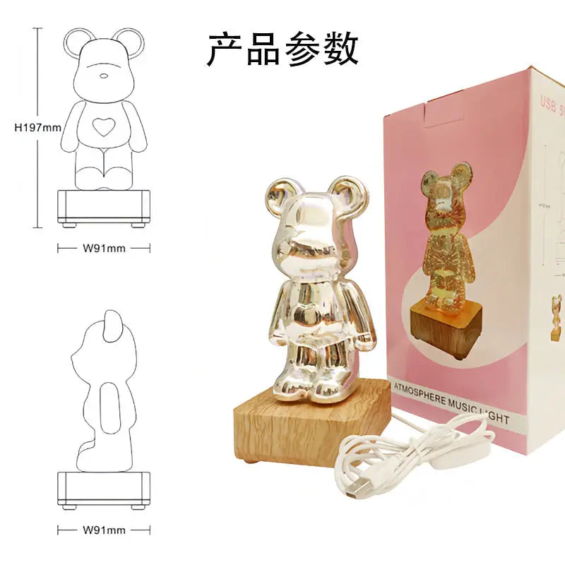 Glowing Bear Night Light Internet Celebrity Violent Bear Table Lamp Bedside Lamp Qixi Festival Gift Birthday Gift
