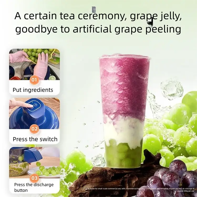 Grape Peeling Machine Fully Automatic Household Electric Fruit Peeler - blue / Multifunctional Peeling Machine