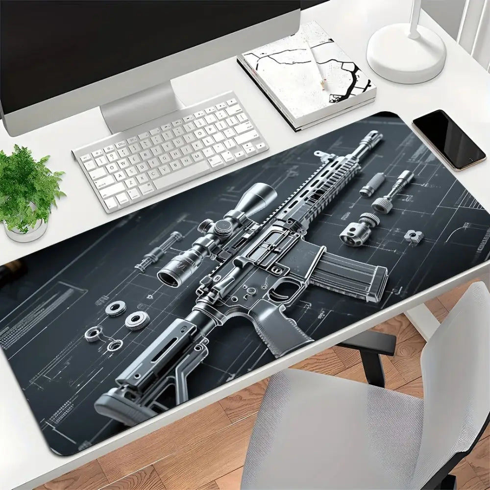 Gun Mouse Pad Black E-sports Game Integrated Ip Computer Anti-Slip Desk Pad