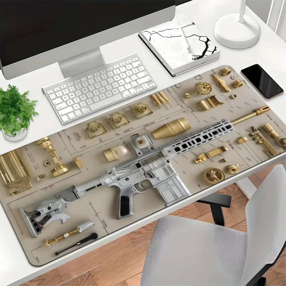 Gun Mouse Pad Black E-sports Game Integrated Ip Computer Anti-Slip Desk Pad