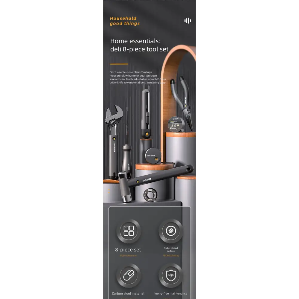 Home Manual Tool Box Set 8-Piece Screwdriver Set - 8-piece screwdriver set HT0008