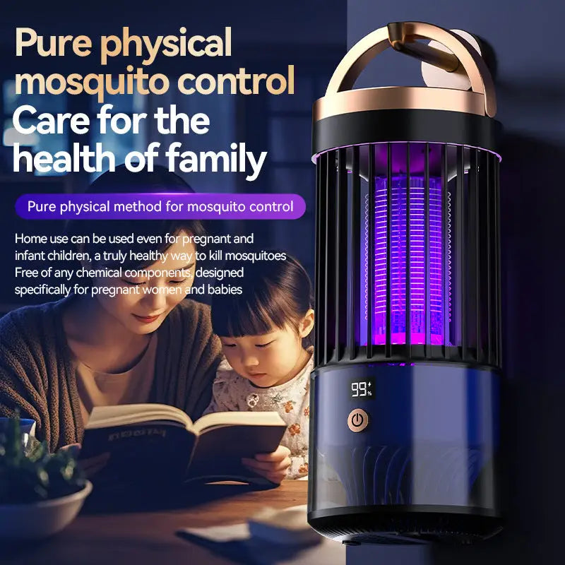 Inhalation Type Household Indoor and Outdoor Rechargeable Mosquito Trap and Killer Lamp - SJD-01 Black Mosquito Killer