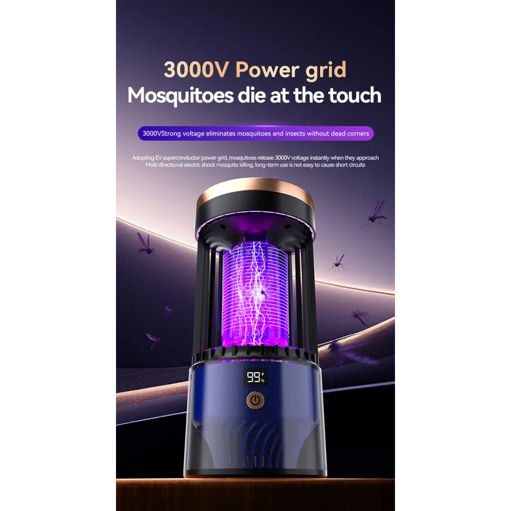 Inhalation Type Household Indoor and Outdoor Rechargeable Mosquito Trap and Killer Lamp - SJD-01 Black Mosquito Killer