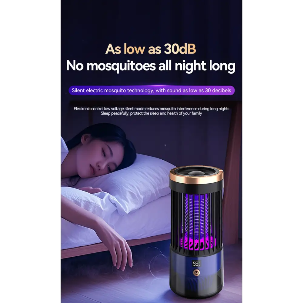 Inhalation Type Household Indoor and Outdoor Rechargeable Mosquito Trap and Killer Lamp - SJD-01 Black Mosquito Killer