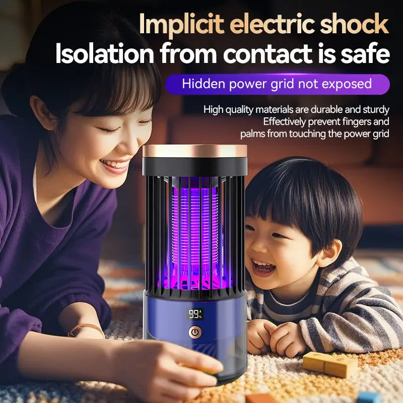 Inhalation Type Household Indoor and Outdoor Rechargeable Mosquito Trap and Killer Lamp - SJD-01 Black Mosquito Killer