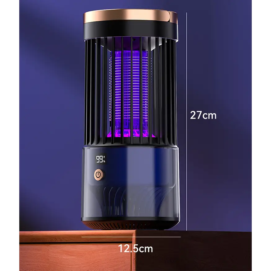 Inhalation Type Household Indoor and Outdoor Rechargeable Mosquito Trap and Killer Lamp - SJD-01 Black Mosquito Killer