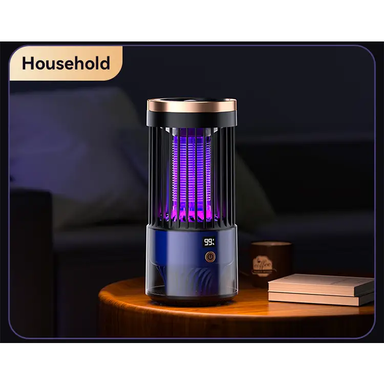 Inhalation Type Household Indoor and Outdoor Rechargeable Mosquito Trap and Killer Lamp - SJD-01 Black Mosquito Killer