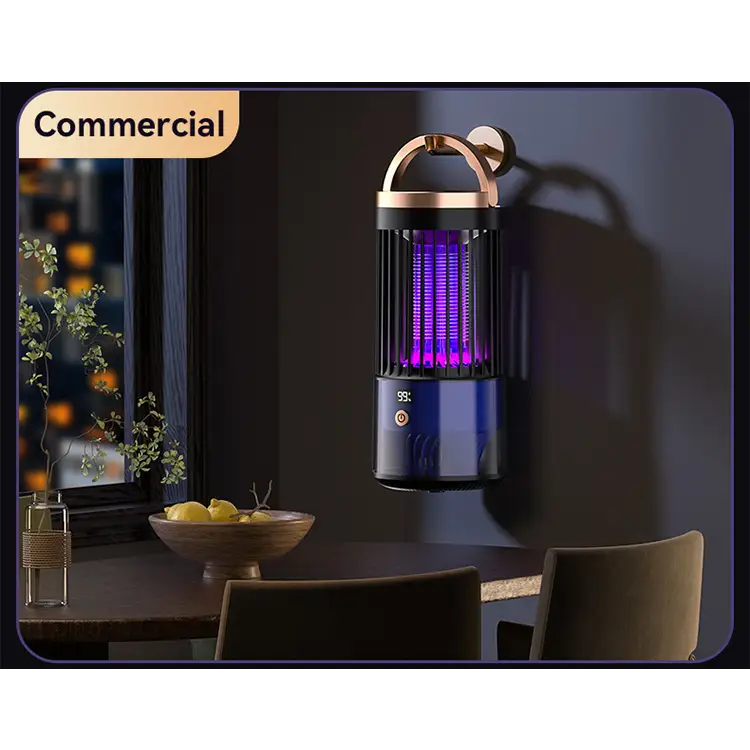 Inhalation Type Household Indoor and Outdoor Rechargeable Mosquito Trap and Killer Lamp - SJD-01 Black Mosquito Killer