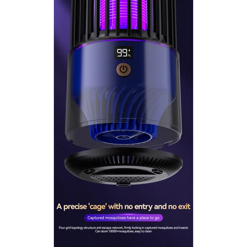 Inhalation Type Household Indoor and Outdoor Rechargeable Mosquito Trap and Killer Lamp - SJD-01 Black Mosquito Killer
