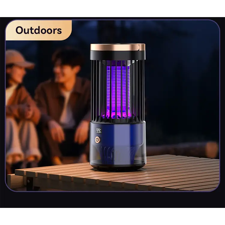 Inhalation Type Household Indoor and Outdoor Rechargeable Mosquito Trap and Killer Lamp - SJD-01 Black Mosquito Killer