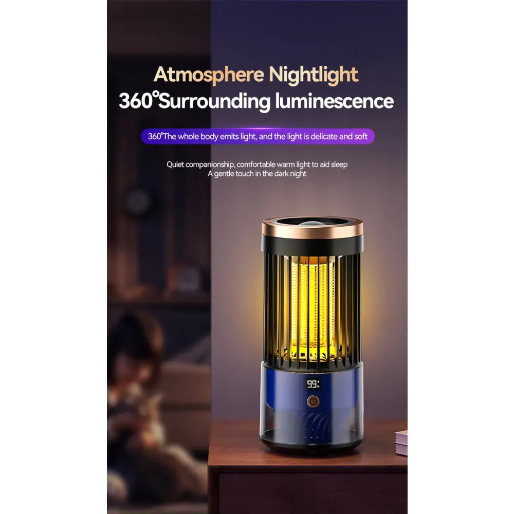 Inhalation Type Household Indoor and Outdoor Rechargeable Mosquito Trap and Killer Lamp - SJD-01 Black Mosquito Killer