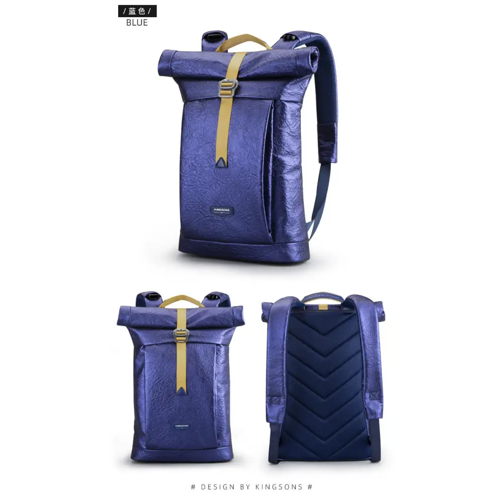 Jinshengsi New Men’s Backpack European and American Retro Trend Waterproof Foldable Sports Backpack for College