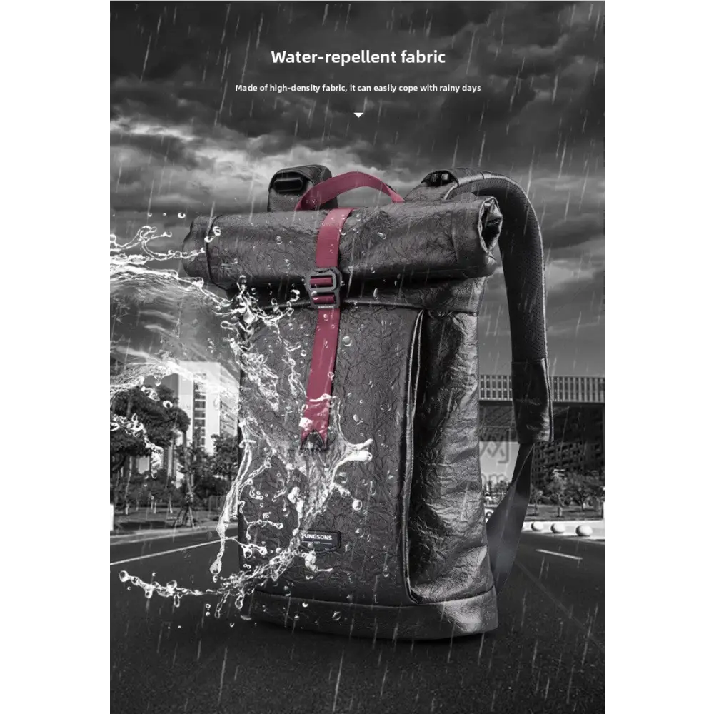 Jinshengsi New Men’s Backpack European and American Retro Trend Waterproof Foldable Sports Backpack for College