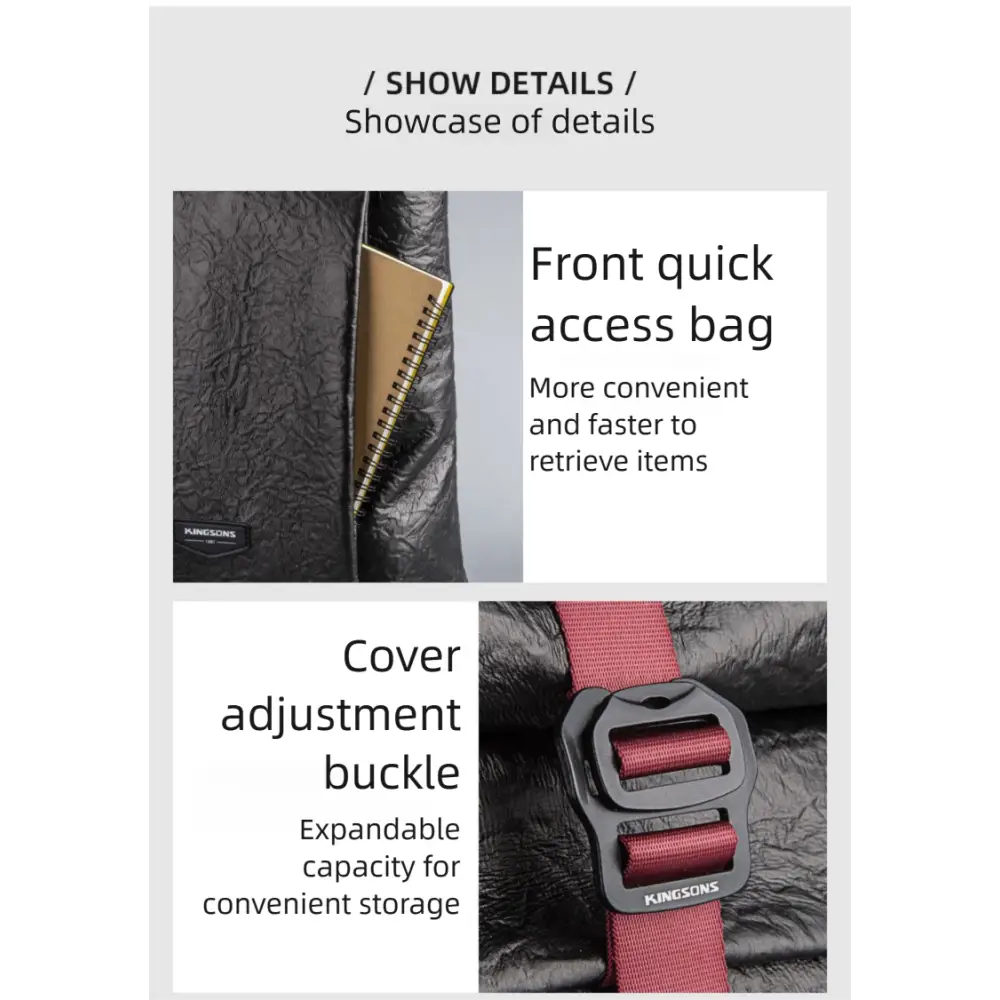 Jinshengsi New Men’s Backpack European and American Retro Trend Waterproof Foldable Sports Backpack for College