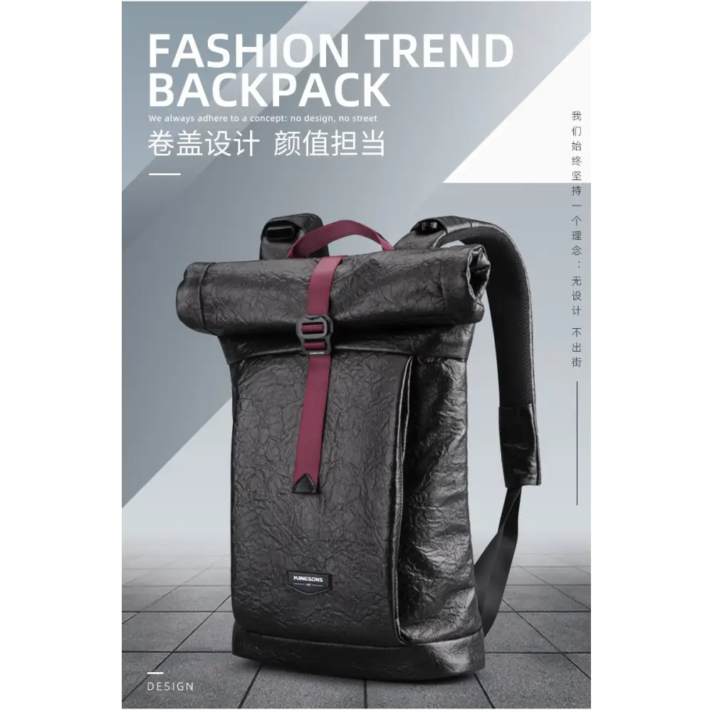 Jinshengsi New Men’s Backpack European and American Retro Trend Waterproof Foldable Sports Backpack for College