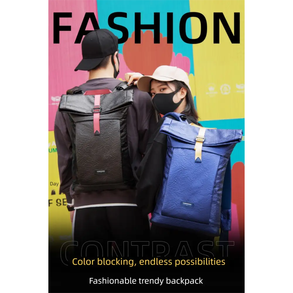 Jinshengsi New Men’s Backpack European and American Retro Trend Waterproof Foldable Sports Backpack for College