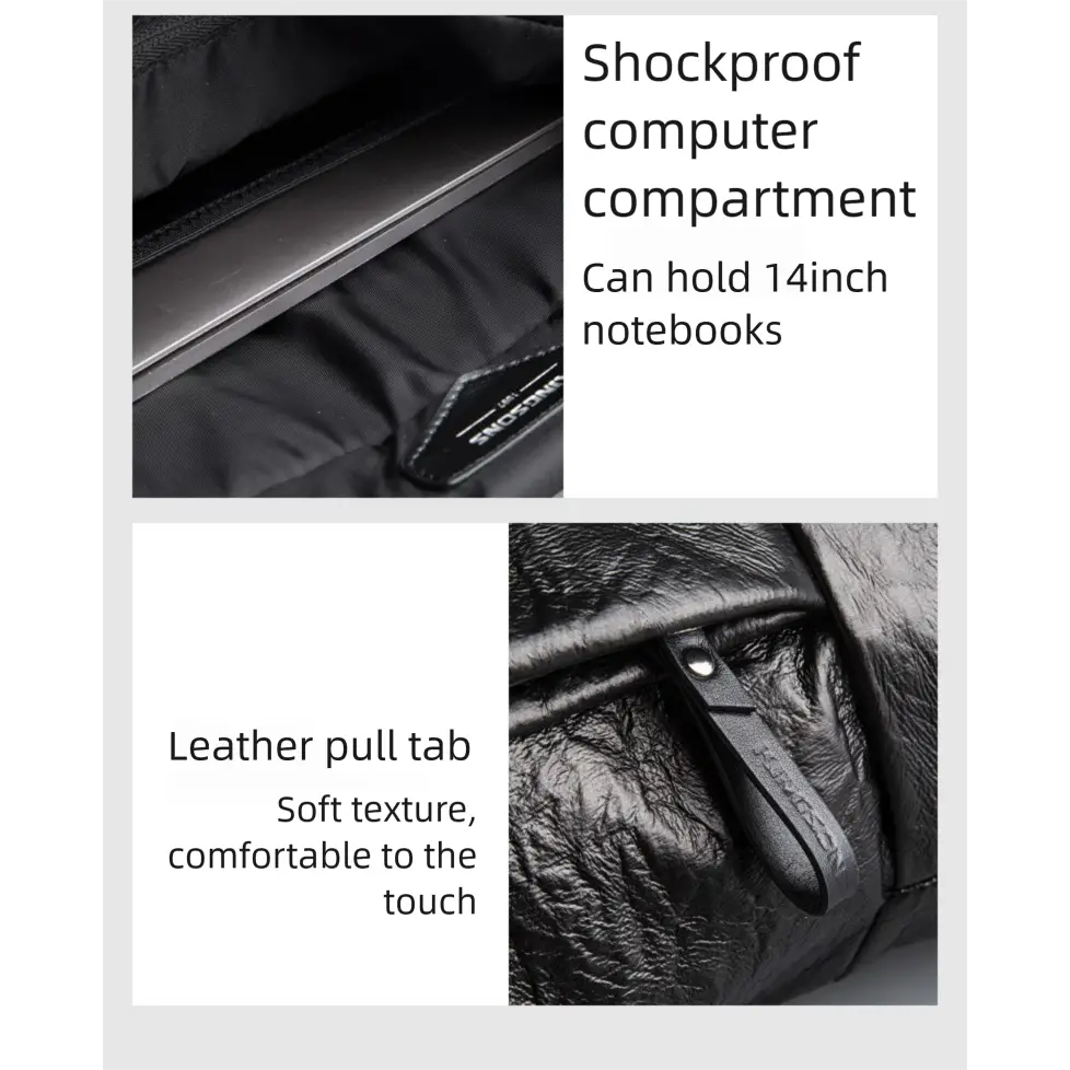 Jinshengsi New Men’s Backpack European and American Retro Trend Waterproof Foldable Sports Backpack for College