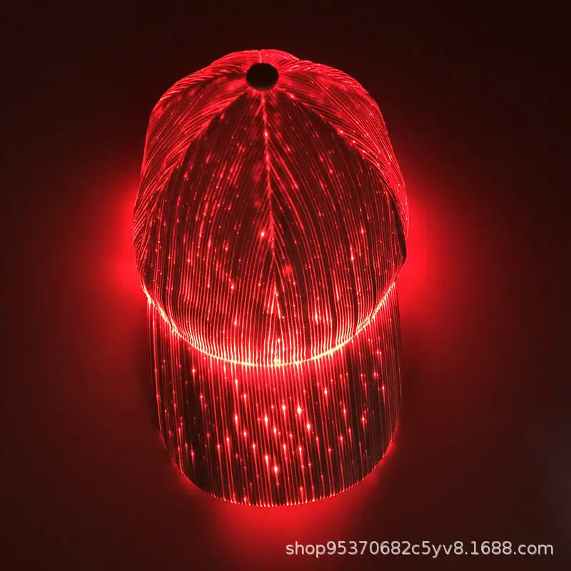 LED Fiber Optic Light-Up Cap | Flashing Disco Baseball Hat for Parties & Dance - 圣诞用品