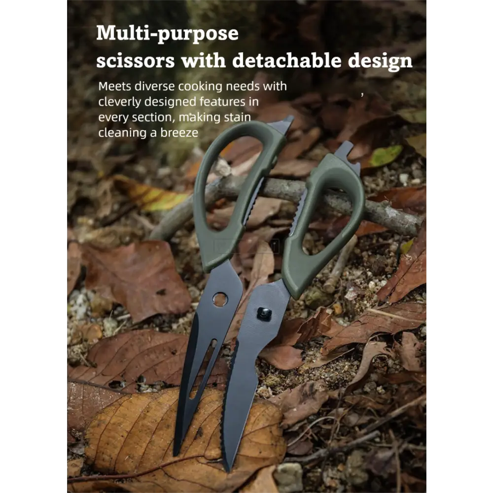Magic Outdoor BBQ Tool Box Kitchenware Portable Set Camping Cutting Board Peeler Picnic Cooking - Army Green
