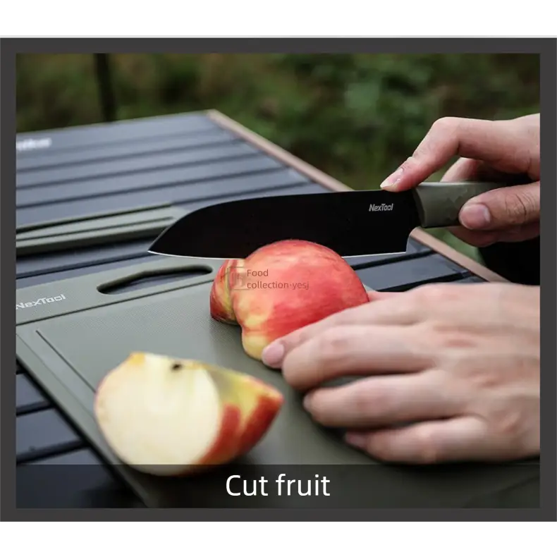 Magic Outdoor BBQ Tool Box Kitchenware Portable Set Camping Cutting Board Peeler Picnic Cooking - Army Green